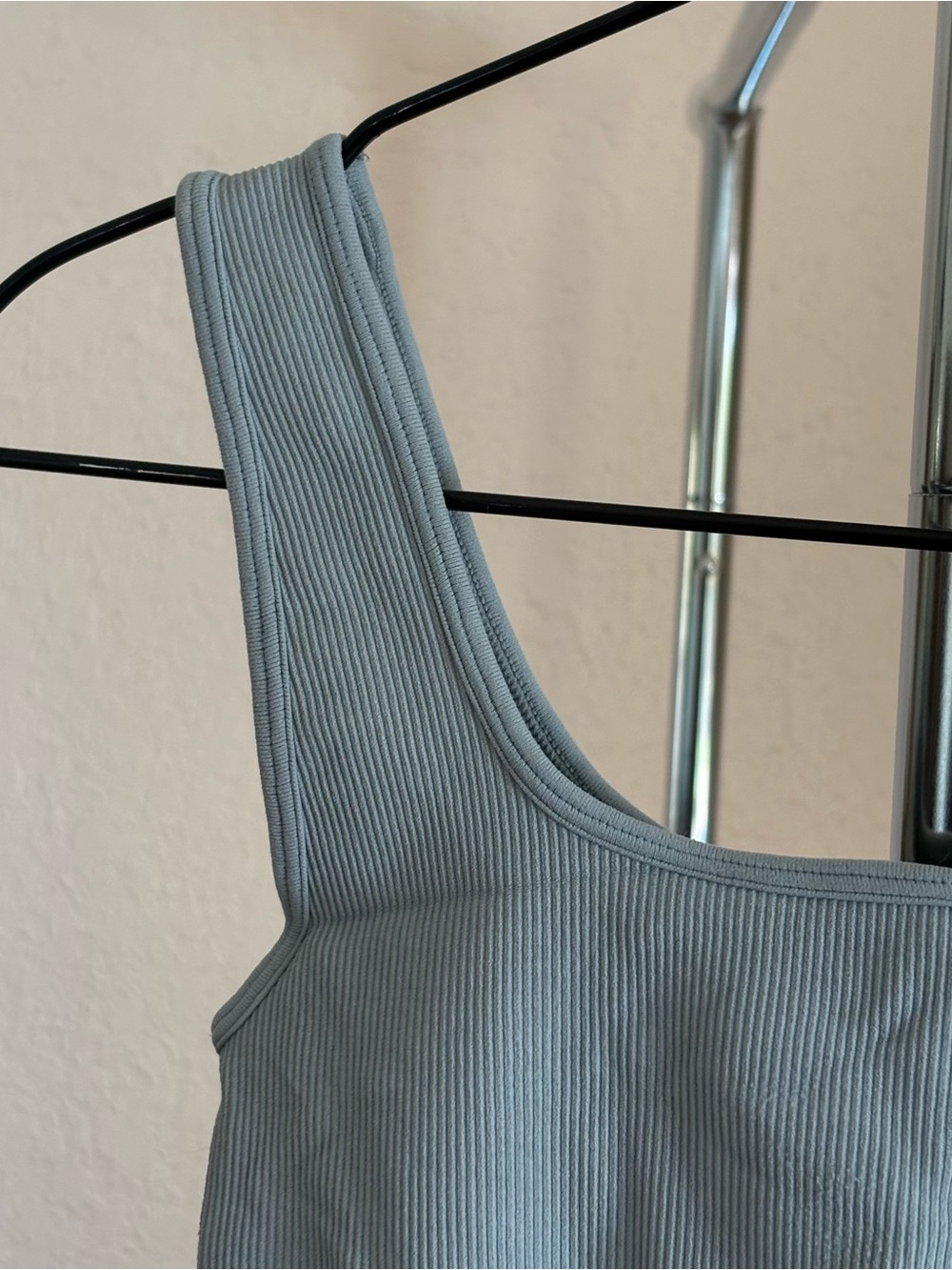Light Blue Ribbed Sports Bra - Picture 2 of 7